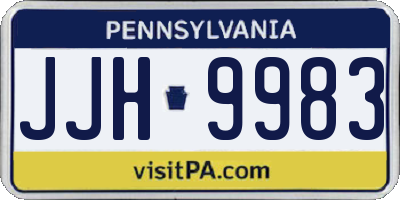 PA license plate JJH9983