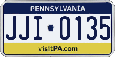 PA license plate JJI0135