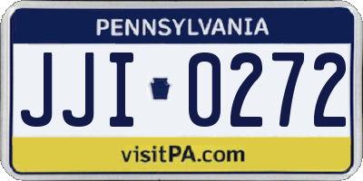 PA license plate JJI0272