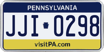 PA license plate JJI0298