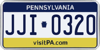 PA license plate JJI0320