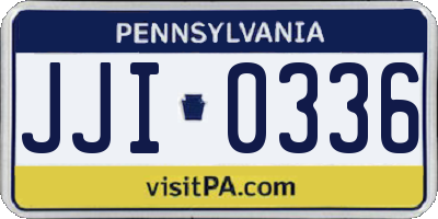 PA license plate JJI0336