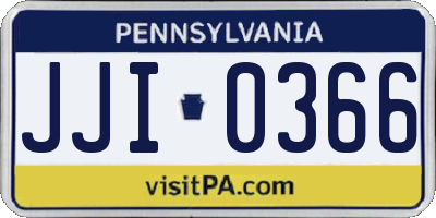 PA license plate JJI0366