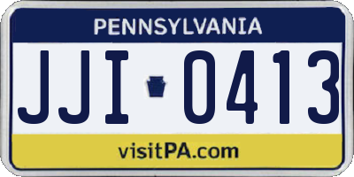 PA license plate JJI0413