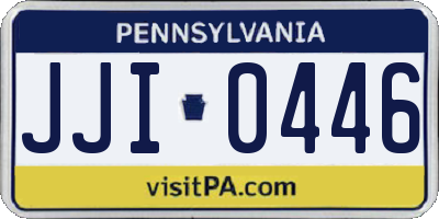 PA license plate JJI0446