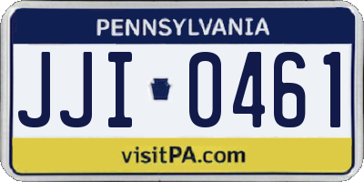 PA license plate JJI0461