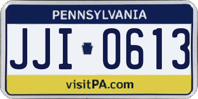 PA license plate JJI0613
