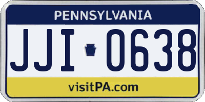PA license plate JJI0638