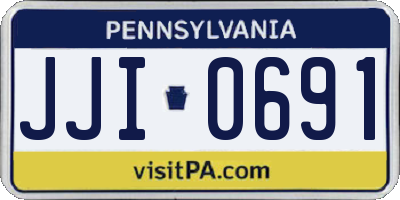 PA license plate JJI0691