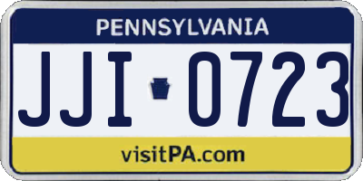 PA license plate JJI0723