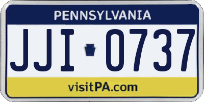 PA license plate JJI0737