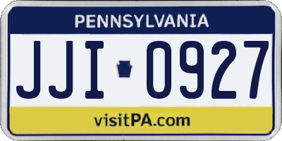 PA license plate JJI0927