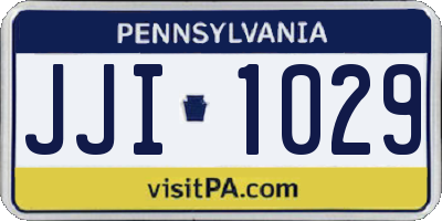 PA license plate JJI1029