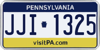 PA license plate JJI1325