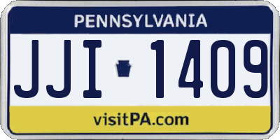 PA license plate JJI1409