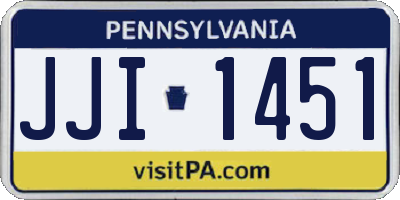 PA license plate JJI1451