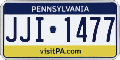 PA license plate JJI1477