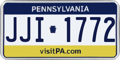 PA license plate JJI1772