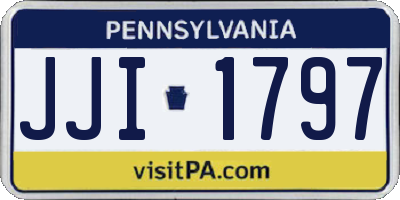 PA license plate JJI1797