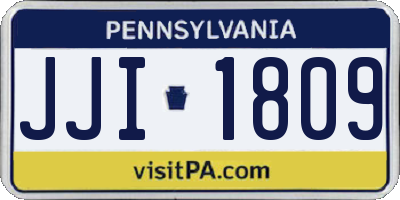 PA license plate JJI1809