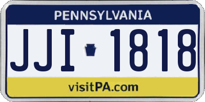 PA license plate JJI1818