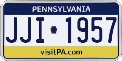 PA license plate JJI1957