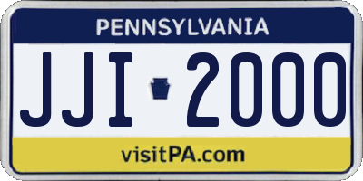 PA license plate JJI2000
