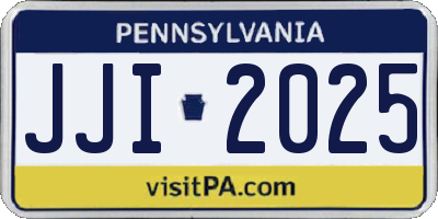 PA license plate JJI2025
