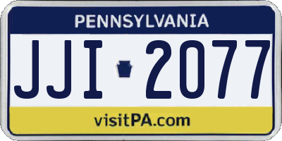 PA license plate JJI2077