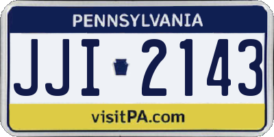PA license plate JJI2143