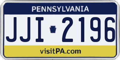 PA license plate JJI2196