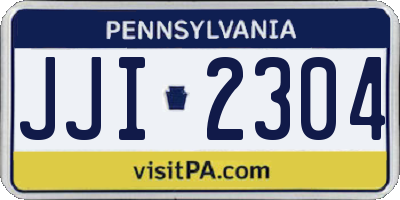 PA license plate JJI2304