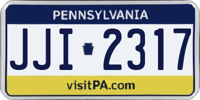 PA license plate JJI2317