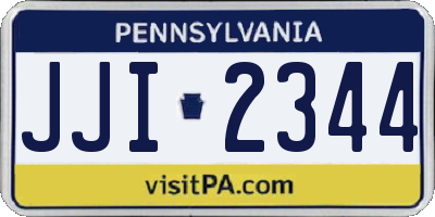 PA license plate JJI2344