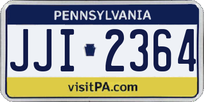 PA license plate JJI2364