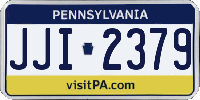 PA license plate JJI2379