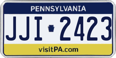 PA license plate JJI2423