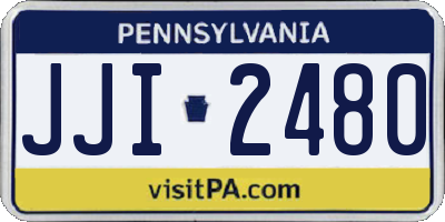 PA license plate JJI2480