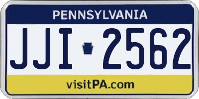 PA license plate JJI2562