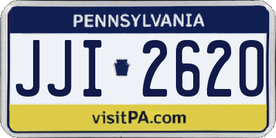PA license plate JJI2620