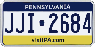 PA license plate JJI2684
