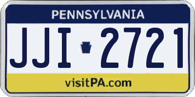 PA license plate JJI2721