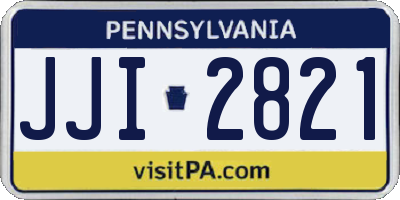 PA license plate JJI2821