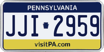 PA license plate JJI2959