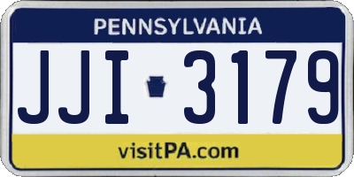 PA license plate JJI3179