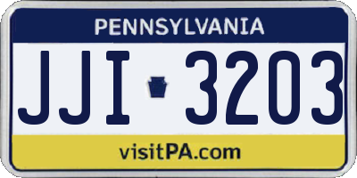 PA license plate JJI3203