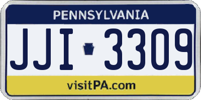 PA license plate JJI3309