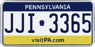 PA license plate JJI3365