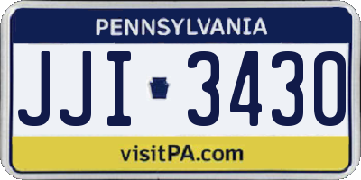 PA license plate JJI3430