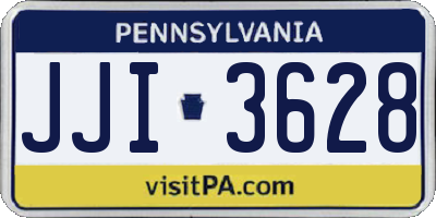 PA license plate JJI3628